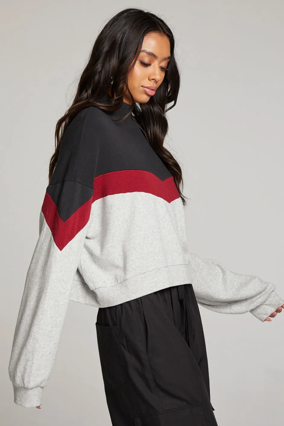 Women Chaser Brand Liz Fire Color Block Pullover
