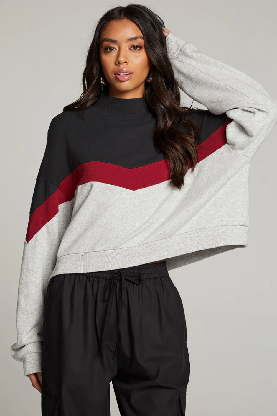 Women Chaser Brand Liz Fire Color Block Pullover