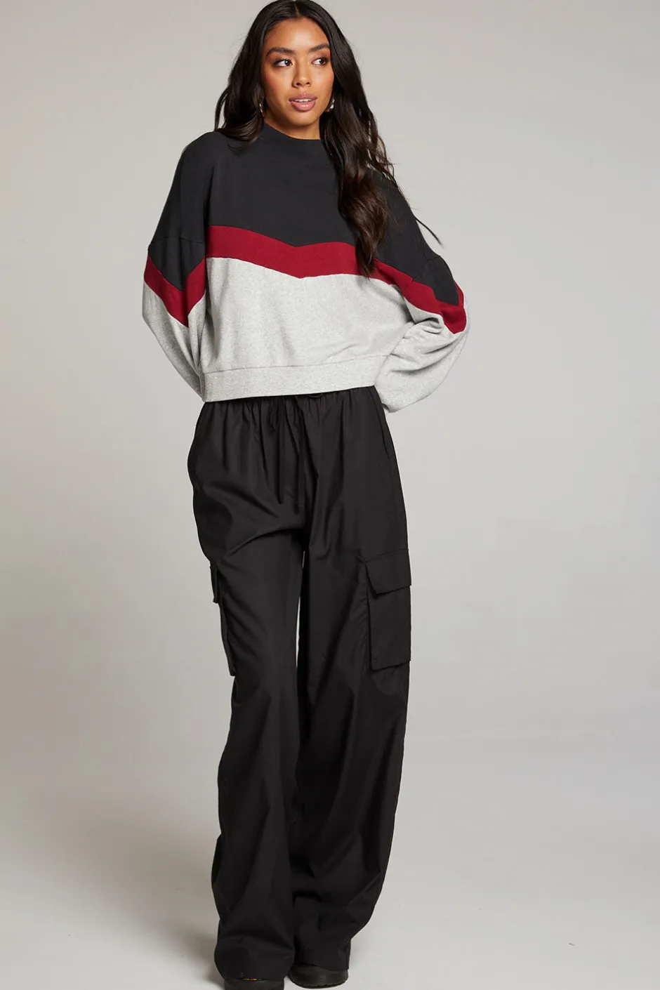 Women Chaser Brand Liz Fire Color Block Pullover