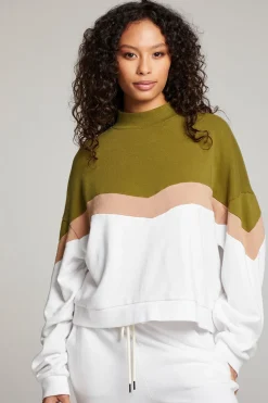 Women Chaser Brand Liz Sand Color Block Pullover