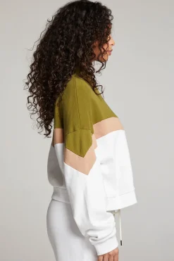 Women Chaser Brand Liz Sand Color Block Pullover