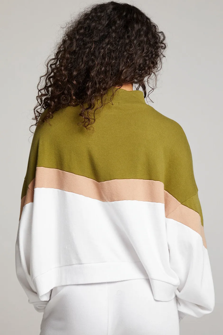 Women Chaser Brand Liz Sand Color Block Pullover
