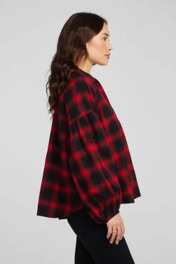 Women Chaser Brand Lola Sunset Plaid Blouse