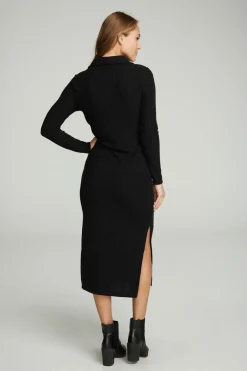 Women Chaser Brand Long Sleeve Button Down Collar Dress