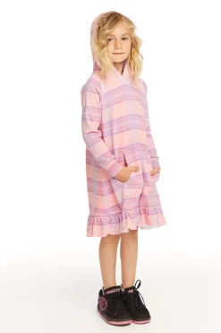 Kids Chaser Brand Long Sleeve Cotton Candy Plaid Dress