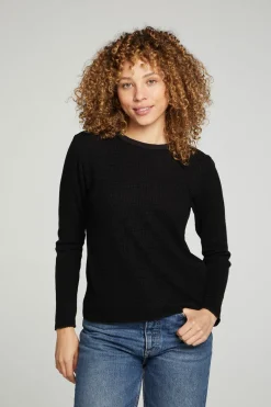 Women Chaser Brand Long Sleeve Crew Neck Tee