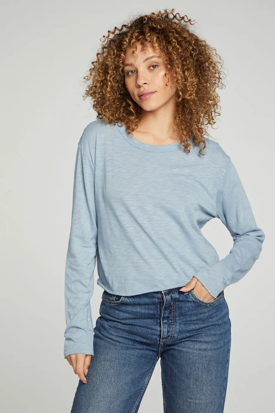 Women Chaser Brand Long Sleeve Cropped Tee