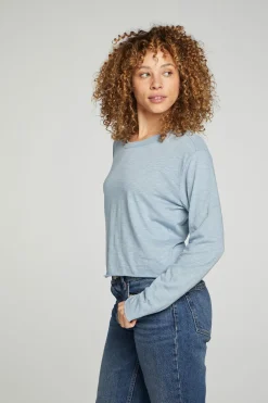 Women Chaser Brand Long Sleeve Cropped Tee