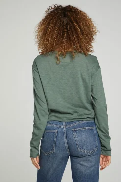 Women Chaser Brand Long Sleeve Cropped Tee