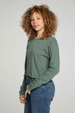 Women Chaser Brand Long Sleeve Cropped Tee