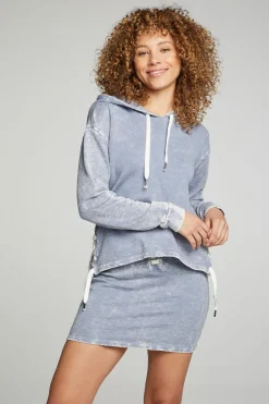 Women Chaser Brand Long Sleeve Hoodie With Lace Up Sides