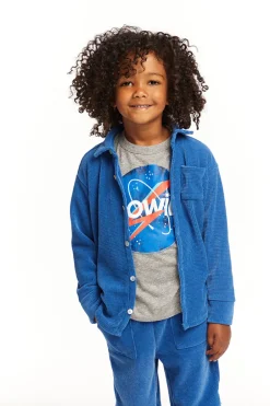 Kids/BOY Chaser Brand Long Sleeve Peacock Button Down Collar Shirt