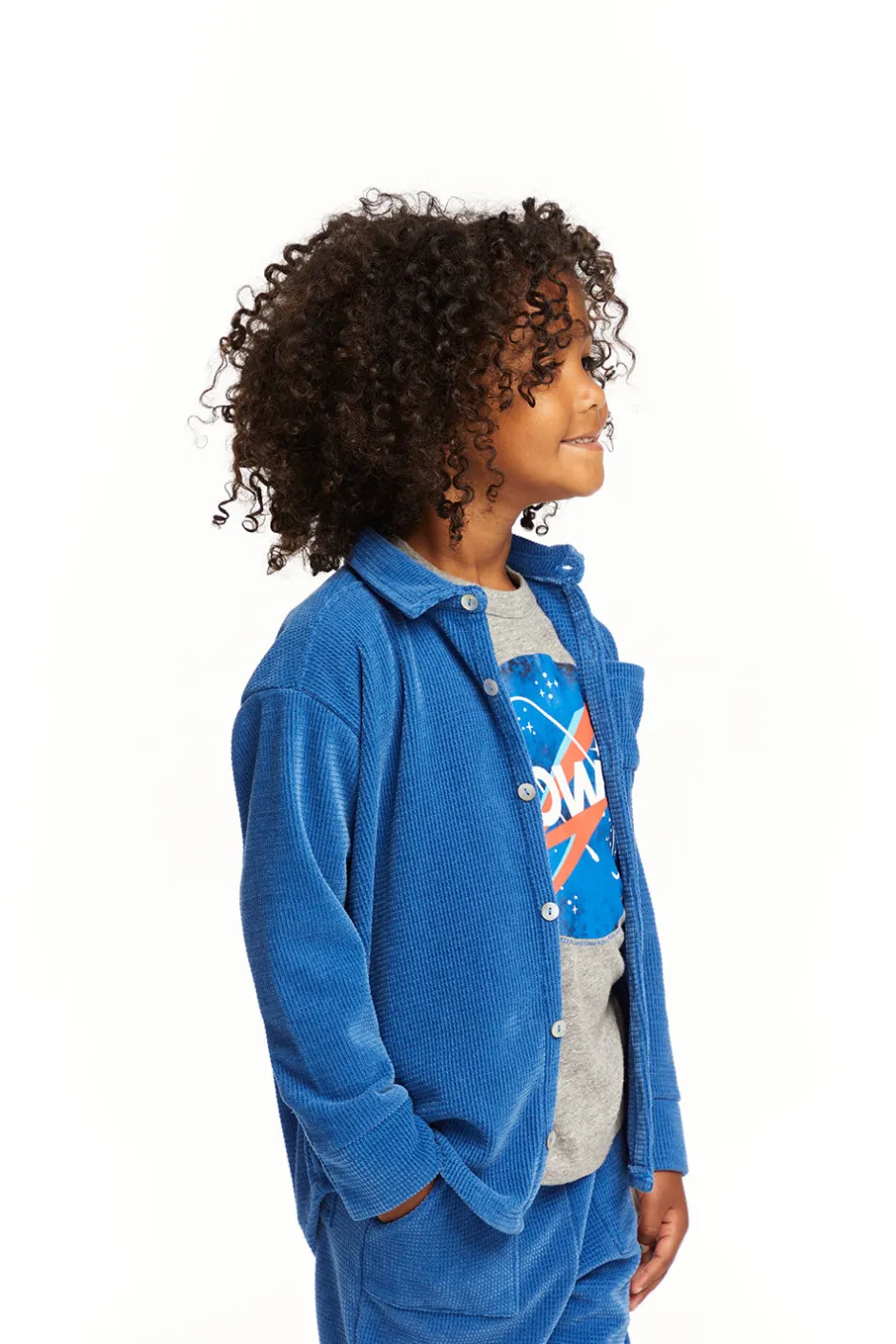 Kids/BOY Chaser Brand Long Sleeve Peacock Button Down Collar Shirt