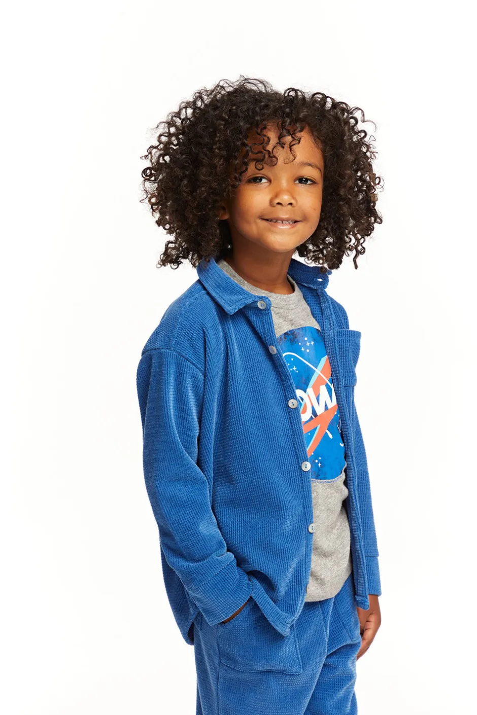 Kids/BOY Chaser Brand Long Sleeve Peacock Button Down Collar Shirt