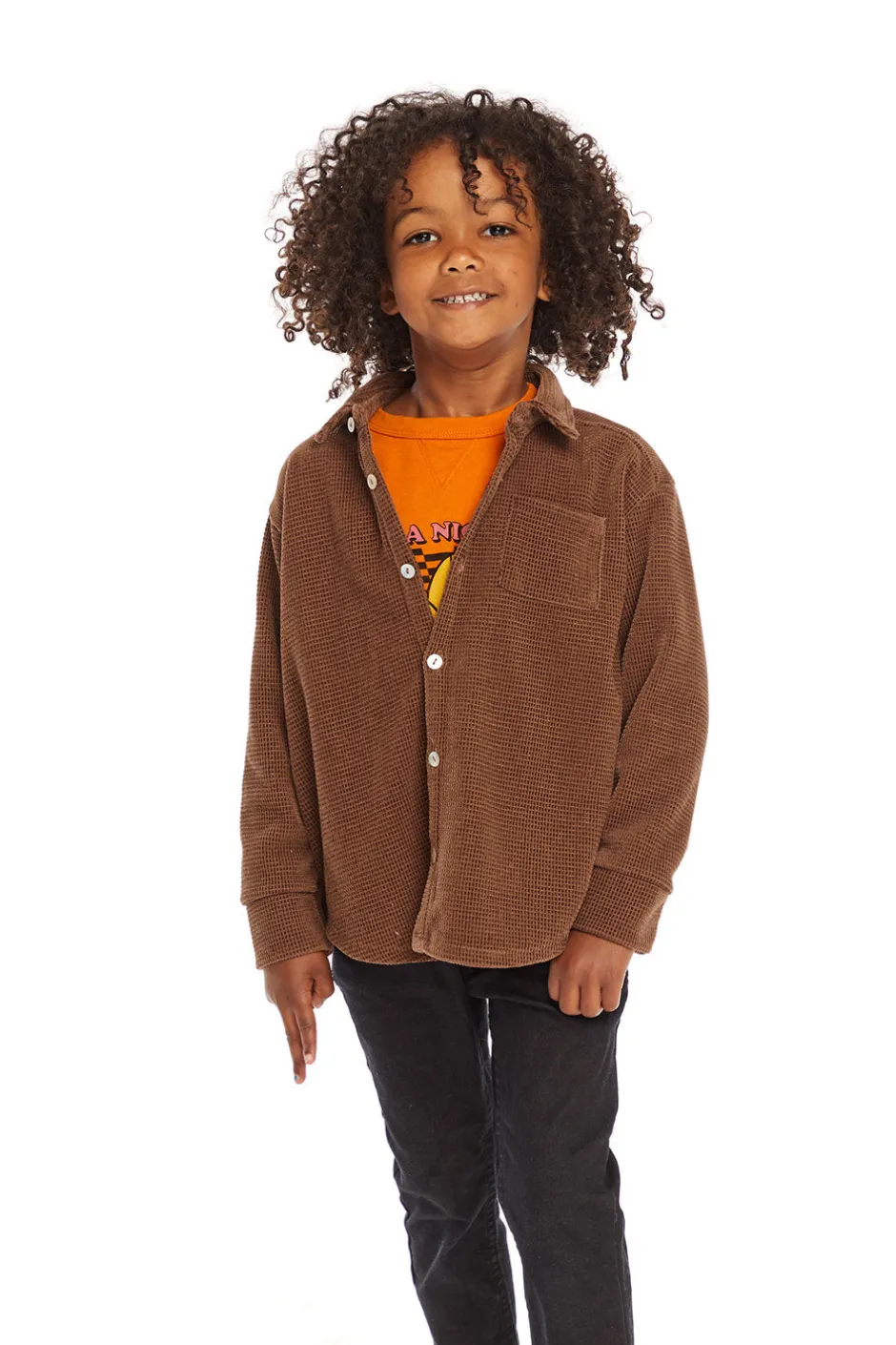 Kids/BOY Chaser Brand Long Sleeve Quartz Button Down Collar Shirt