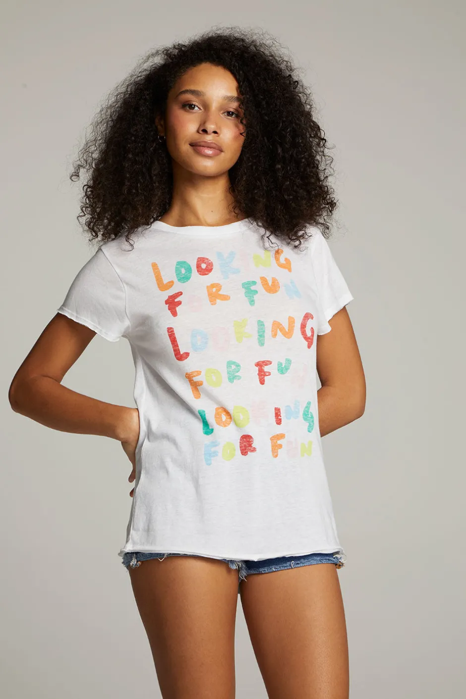 Women Chaser Brand Looking For Fun Tee