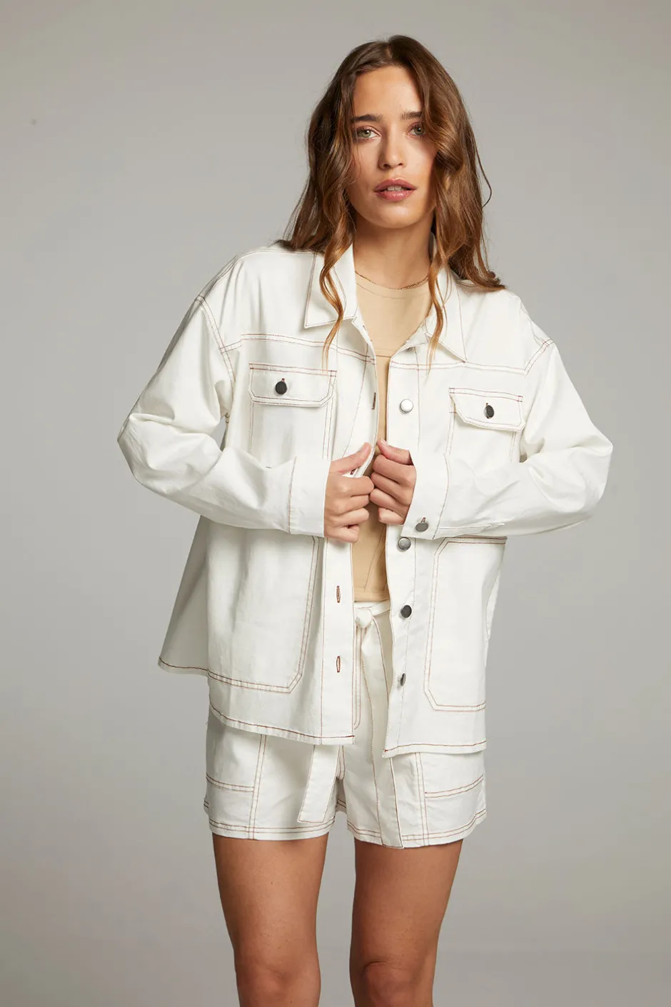 Women Chaser Brand Louise White Button Down