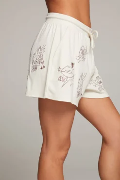 Women Chaser Brand Love Rock Embroidery Shorts