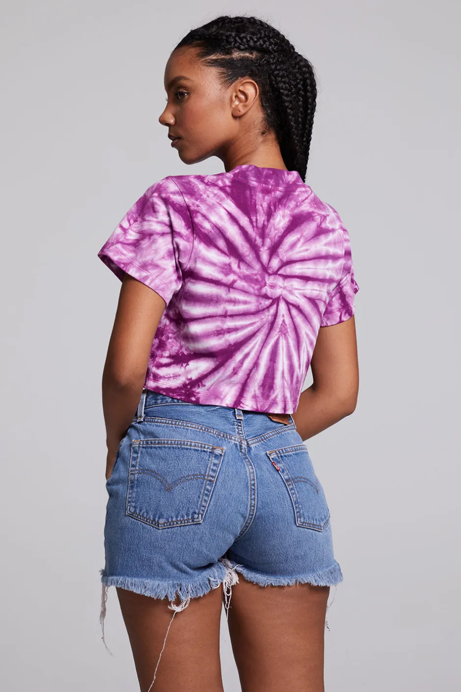 Women Chaser Brand Love Sun Crop Crew Neck Tee