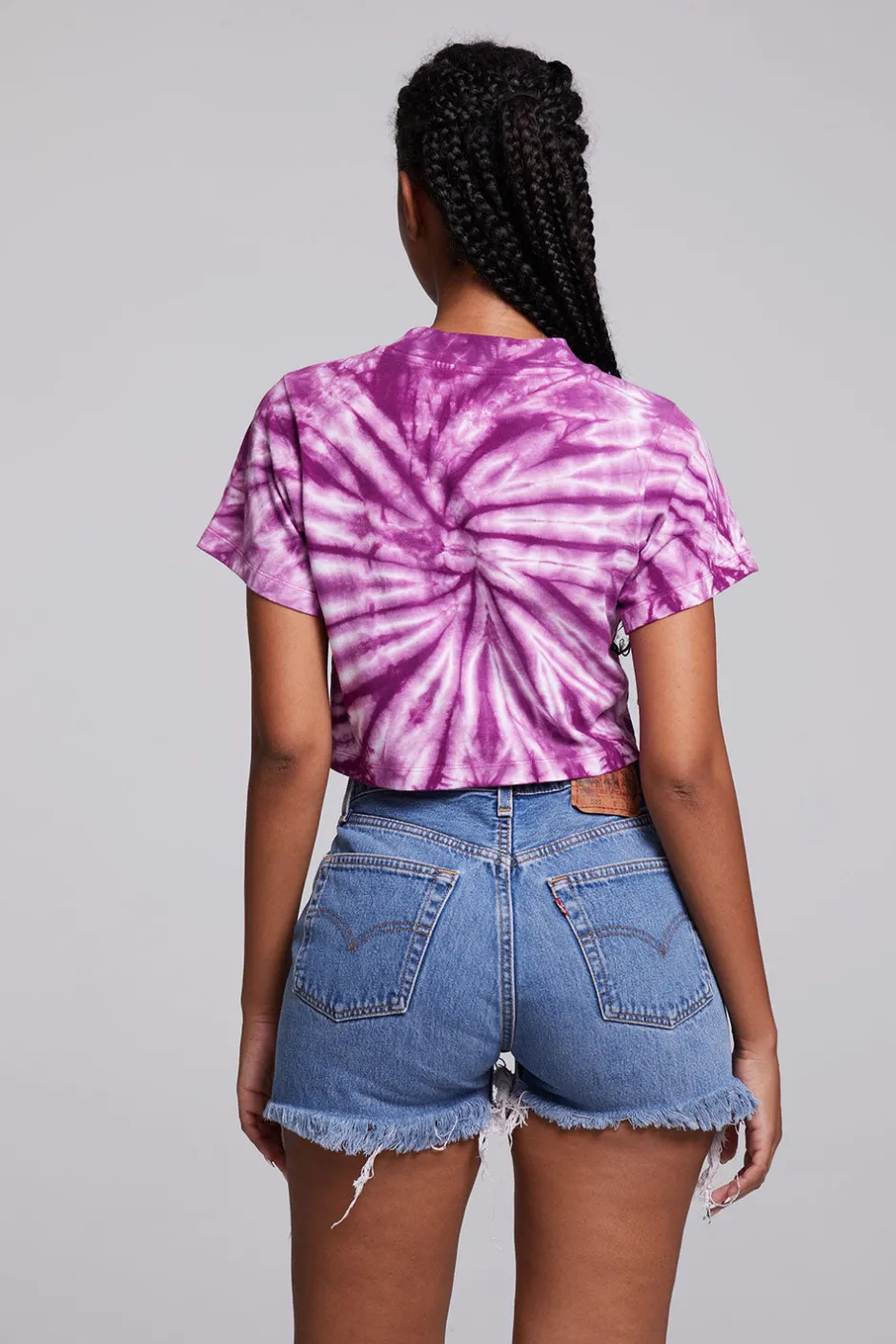 Women Chaser Brand Love Sun Crop Crew Neck Tee