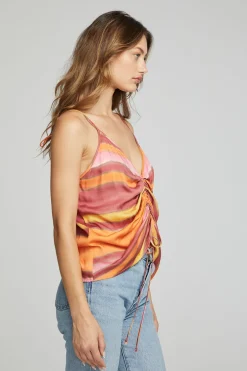 Women Chaser Brand Lucca Tank Top - Sunset Stripe