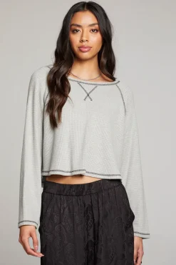 Women Chaser Brand Lucy Heather Grey Long Sleeve