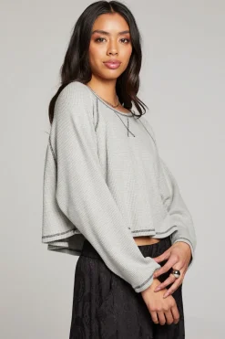 Women Chaser Brand Lucy Heather Grey Long Sleeve