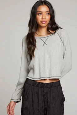 Women Chaser Brand Lucy Heather Grey Long Sleeve