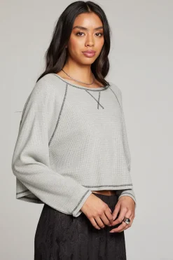 Women Chaser Brand Lucy Heather Grey Long Sleeve