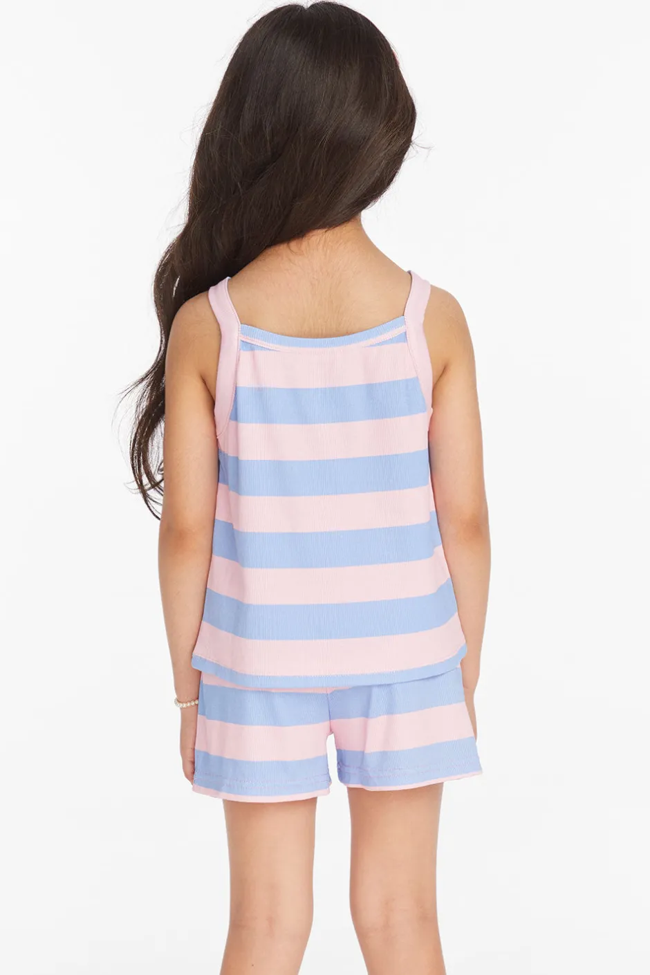 Kids Chaser Brand Mae Bubblegum Stripe Girls Tank Top