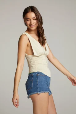 Women Chaser Brand Magic Whitecap Grey And Piquant Green Reversible Tank Top