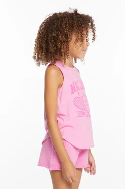 Kids Chaser Brand Malibu Girls Vintage Jersey Shirttail Muscle
