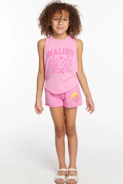Kids Chaser Brand Malibu Girls Vintage Jersey Shirttail Muscle