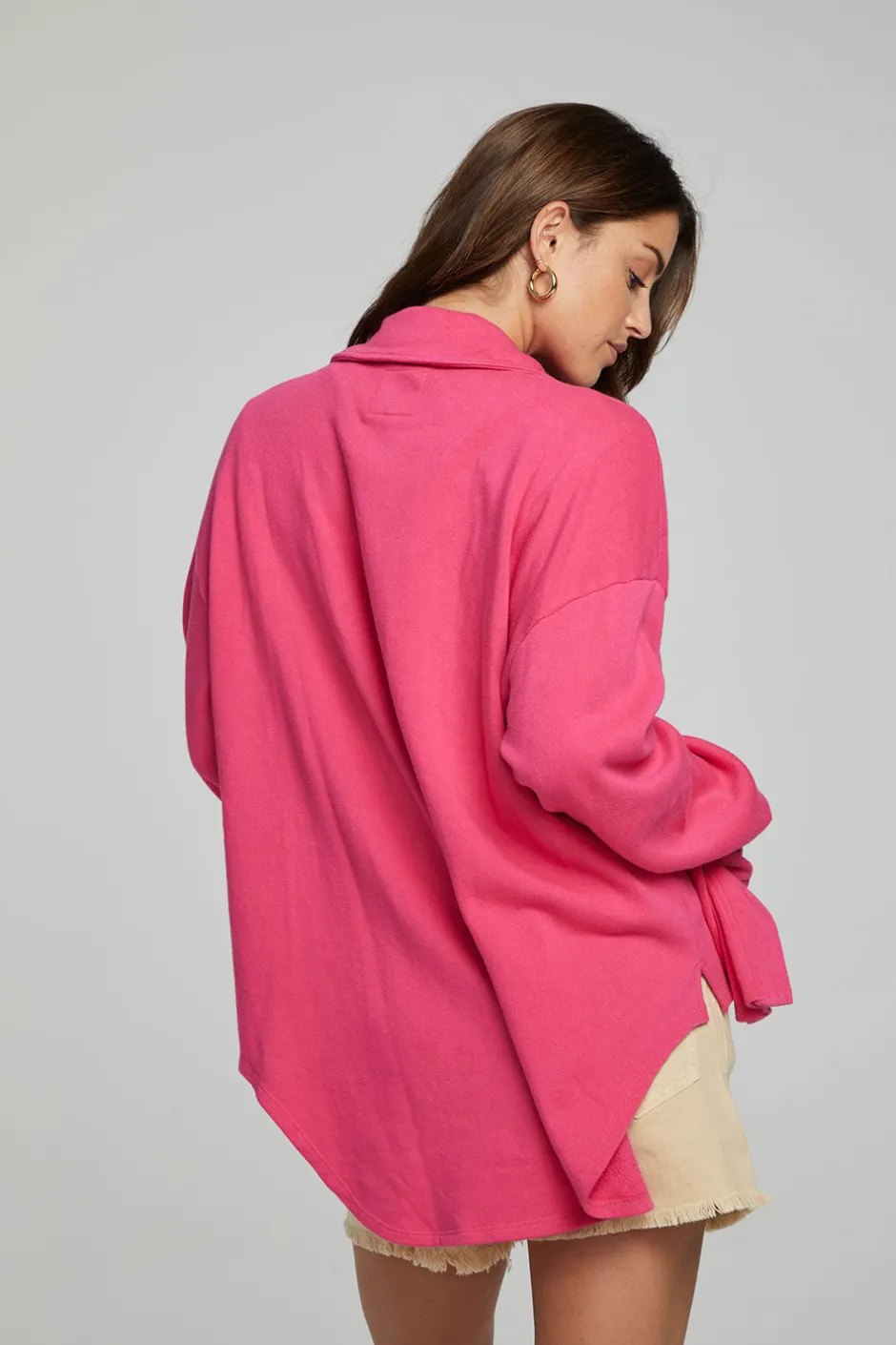 Women Chaser Brand Malone Button Down - Fuchsia