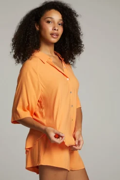 Women Chaser Brand Marlin Tangerine Button Up
