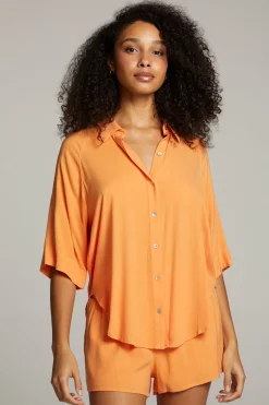 Women Chaser Brand Marlin Tangerine Button Up