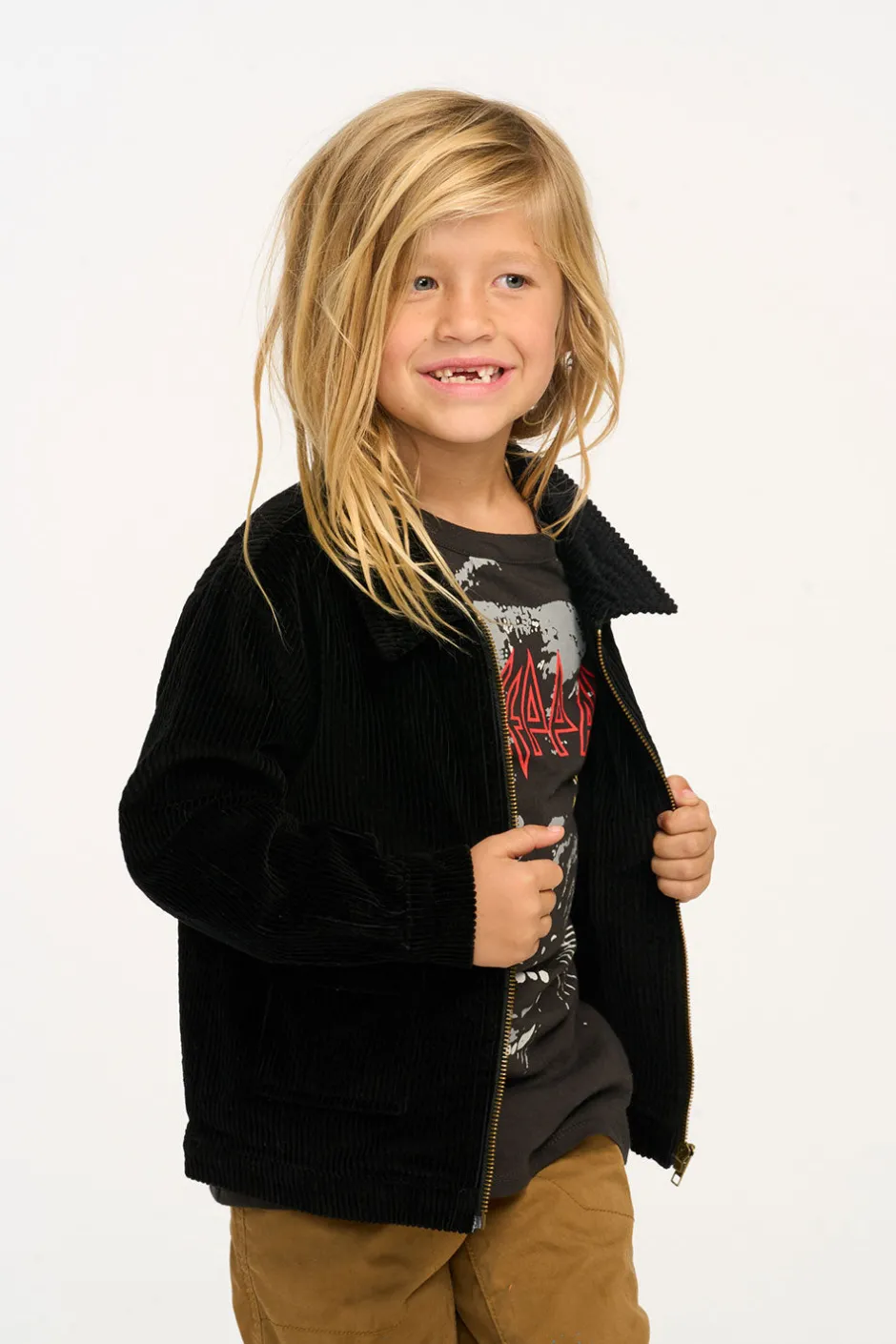 Kids/BOY Chaser Brand Martin Raven Black Zip Up Corduroy Jacket