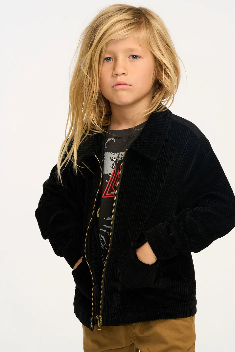 Kids/BOY Chaser Brand Martin Raven Black Zip Up Corduroy Jacket