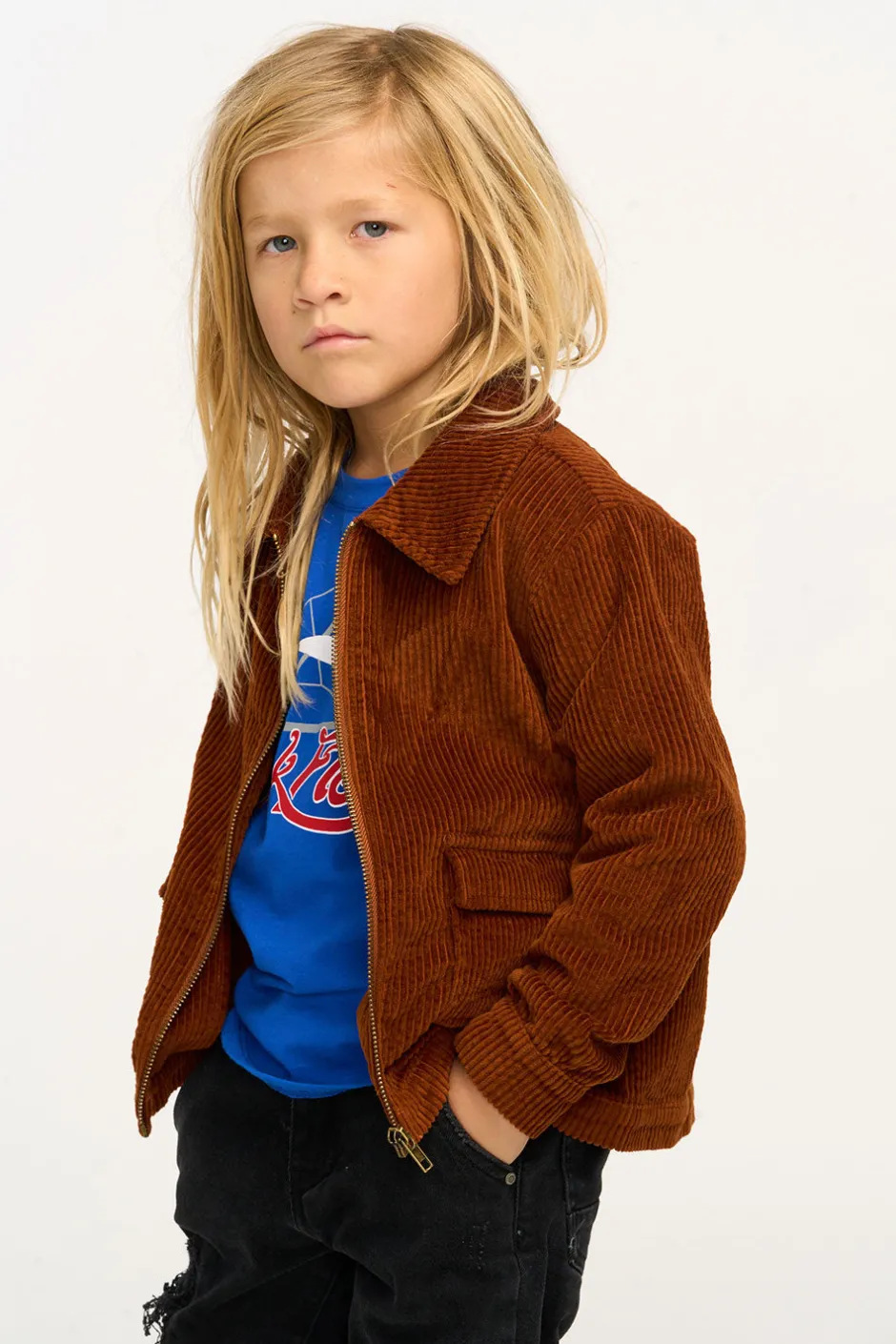 Kids/BOY Chaser Brand Martin Walnut Brown Zip Up Corduroy Jacket