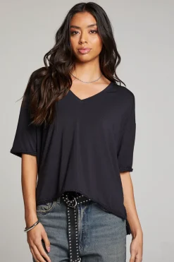 Women Chaser Brand Mason Licorice V Neck