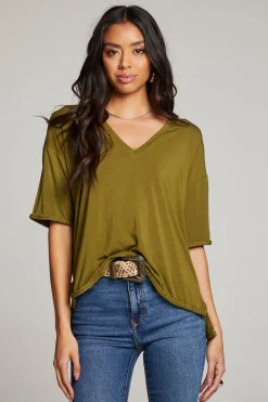 Women Chaser Brand Mason Sphagnum V Neck