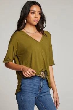 Women Chaser Brand Mason Sphagnum V Neck