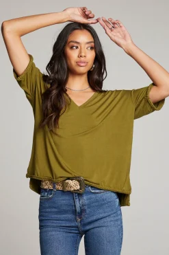 Women Chaser Brand Mason Sphagnum V Neck
