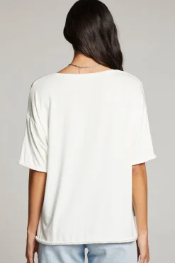 Women Chaser Brand Mason White V Neck