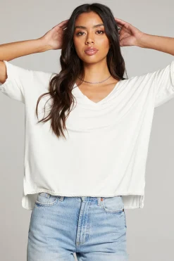 Women Chaser Brand Mason White V Neck