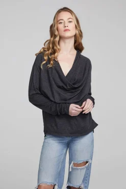 Women Chaser Brand Mela Shadow Black Long Sleeve