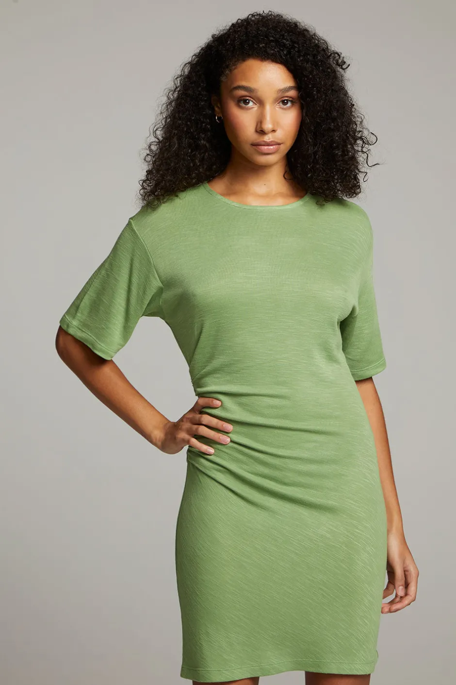 Women Chaser Brand Memory Piquant Green Mini Dress