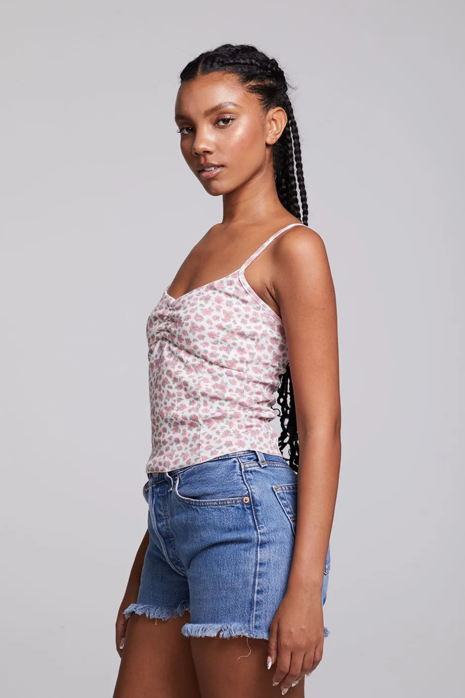 Women Chaser Brand Mercato Ditsy Rose Floral Tank Top