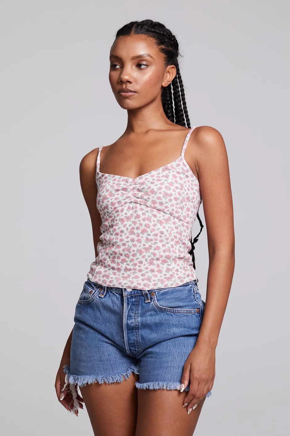 Women Chaser Brand Mercato Ditsy Rose Floral Tank Top