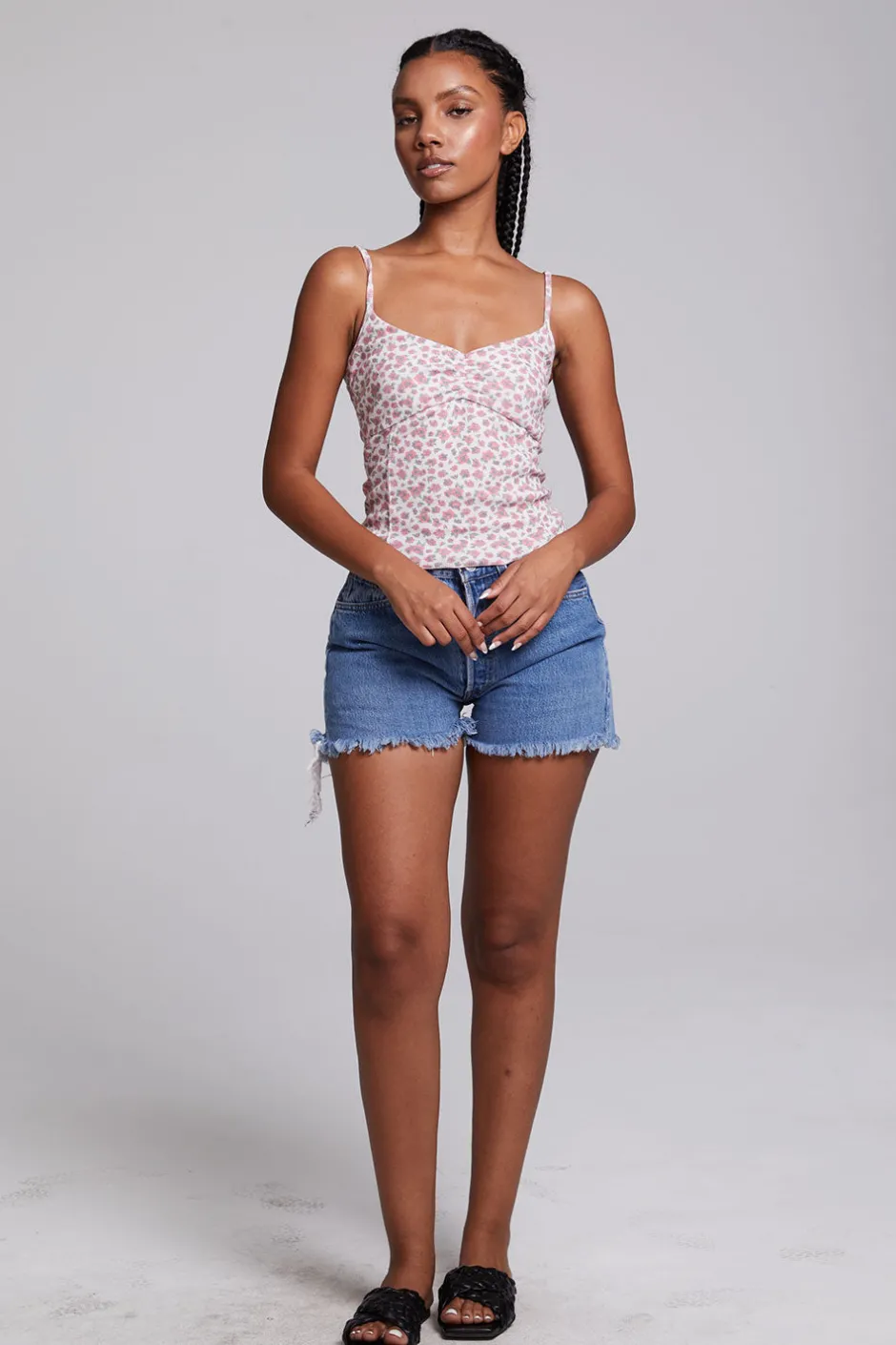 Women Chaser Brand Mercato Ditsy Rose Floral Tank Top